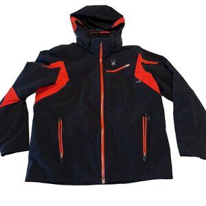 Spyder Alyeska Black Blue Red Full Zi Ski Snow Jacket Men's XX-Large XXL
